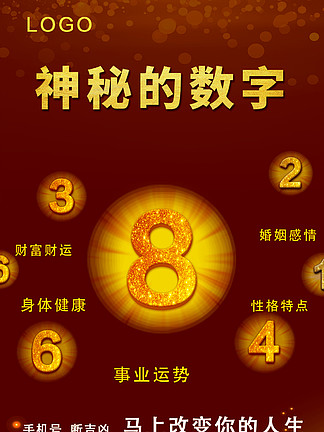 探索數(shù)字能量 企業(yè)文化海報(bào)設(shè)計(jì)——神秘?cái)?shù)字能量學(xué)海報(bào)矢量圖免費(fèi)下載（1167像素 PSD格式，編號32604650）